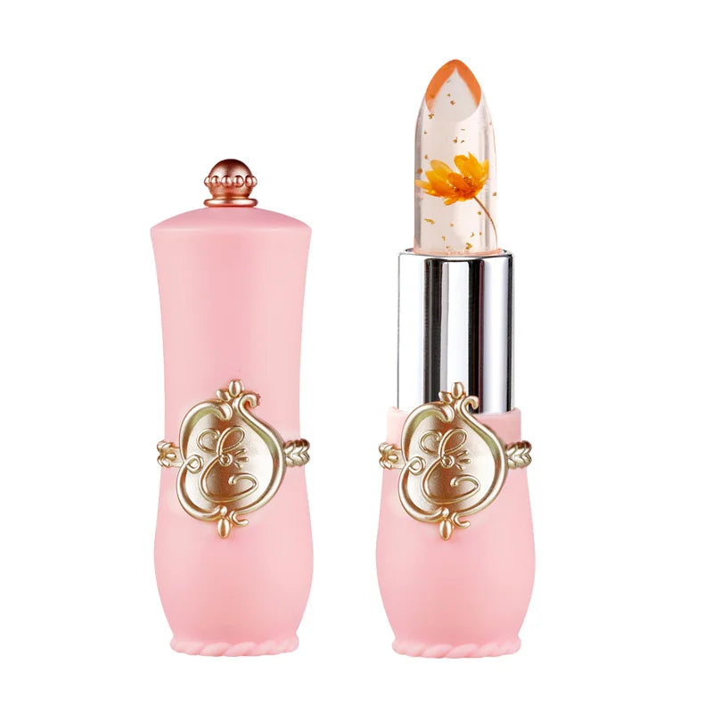 Crystal Flower Jelly Lipstick, Long Lasting Nutritious Lip Balm Lips Moisturizer Temperature Color Change Lip Gloss - kellylooksshop