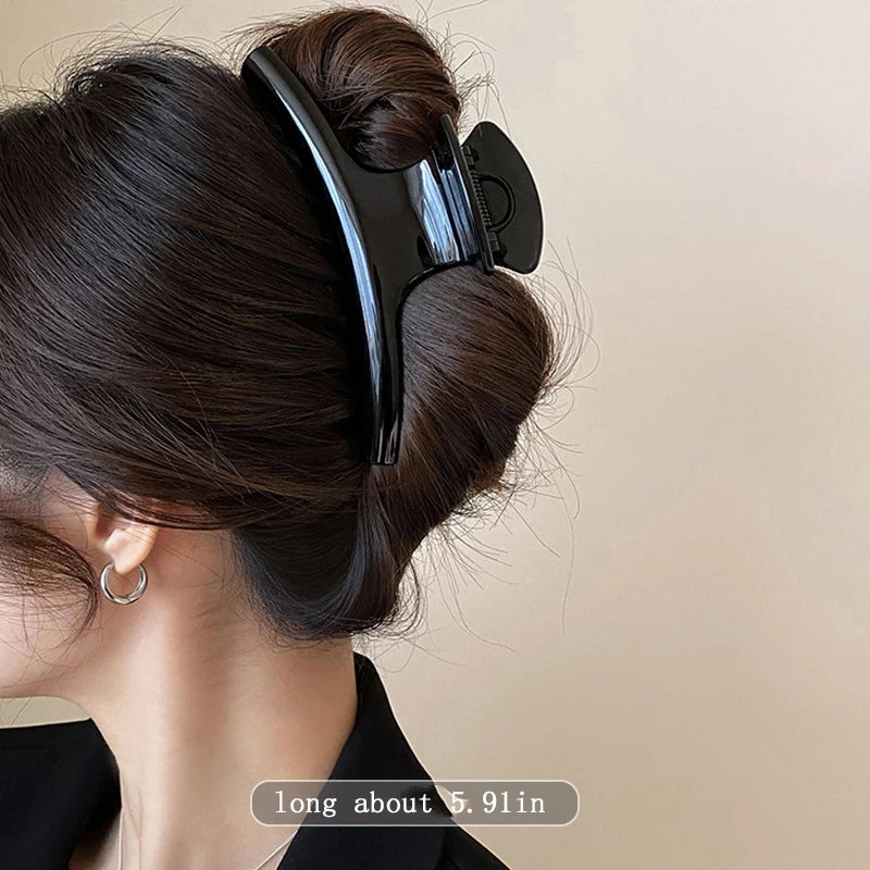 Elegant Solid 5.91in Large Hair Claw For Women Hair Ornament Long Thick Hair Hold Headband Claw Clip Hair Clip Hair Accessories - Kellylooks Shop