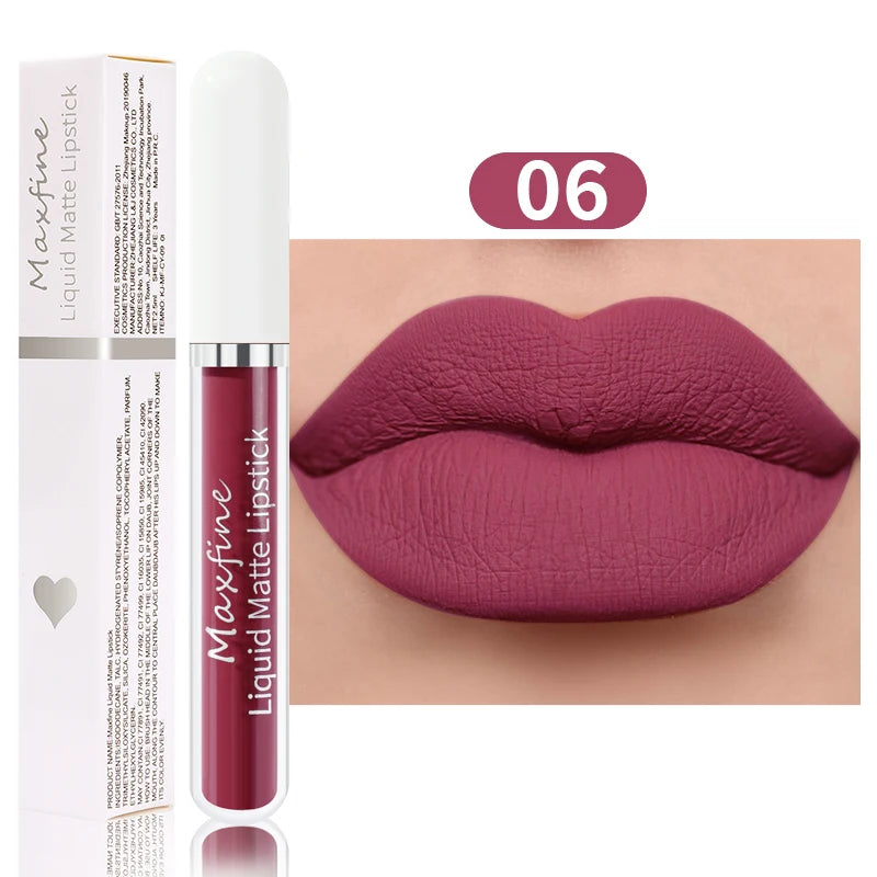 Matte Lipstick Long-Lasting Liquid Lipstick High Pigment Waterproof Velvet Lip Glaze Moisturizing Portable And Non Stick Cup - kellylooksshop