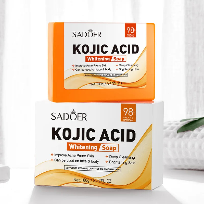 SADOER Kojic Acid Facial Soap Face Wash Foam Facial Cleanser Moisturizing Hydrating Oil Control Body Bathing Handmade Soap - Kellylooks Shop