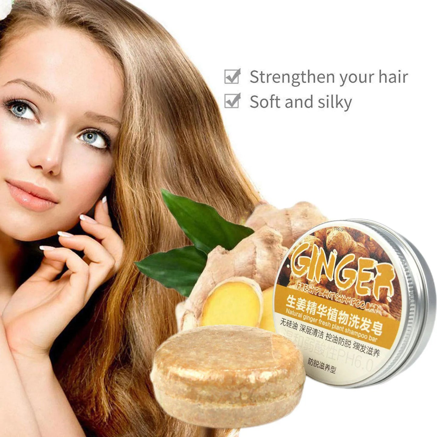 Ginger Polygonum Soap Shampoo Soap Cold Processed Soap Hair Shampoo Bar Pure Plant Hair Shampoos Hair Care - Kellylooks Shop