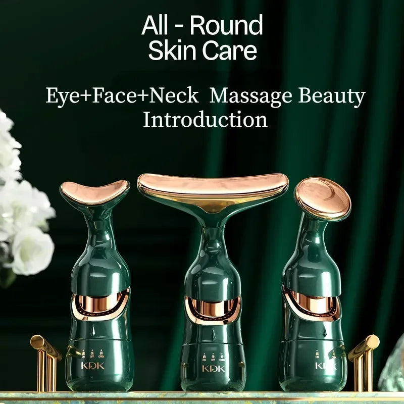 3 In 1 Facial Lifting Device Neck Facial Eye Massage Face Slimmer EMS Beauty Skin Tightening Wrinkle Anti Aging Face Massager - Kellylooks Shop