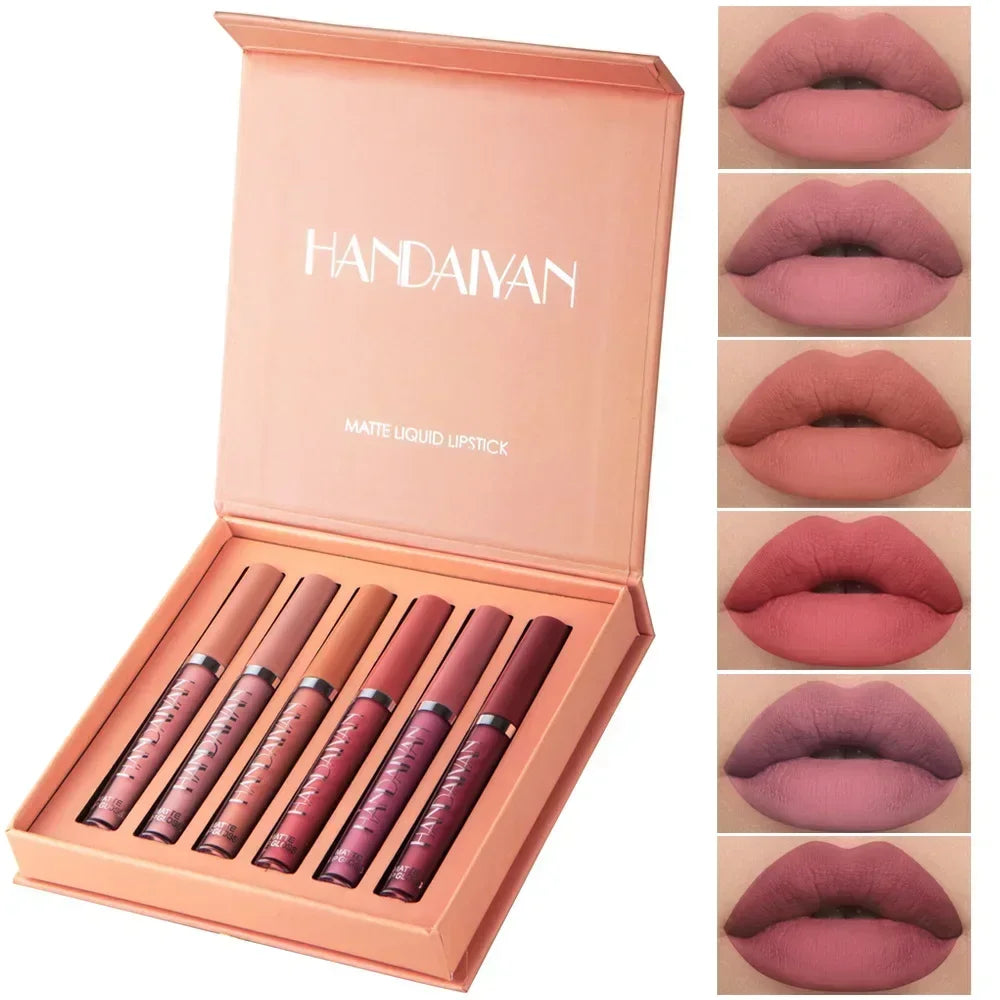 10/6 PCS Lipstick Set Matte Nude Liquid Lip Stain Makeup for women Non stick Cup Lip Gloss Waterproof Long lasting Cosmetics - kellylooksshop