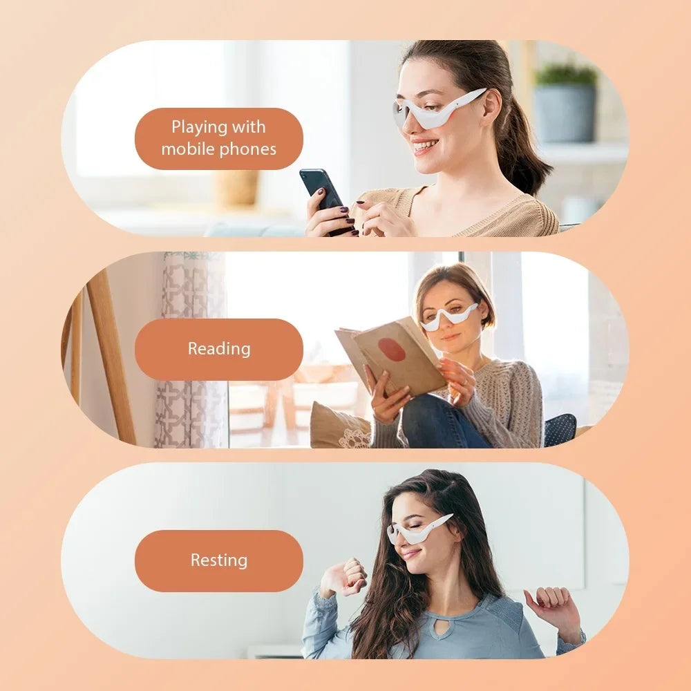 Foreverlily Eye Massager Relieves Eye Fatigue Eyes Massage Glasses Eye Fatigue Relief Massager Under-Eye Glasses Massager - Kellylooks Shop
