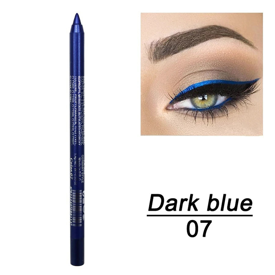 14-Color Colourful Eyeliner Pen, High Pigmented Pearly Shimmer Metallic Smokey Punk Gothic Style Eyeliner, Long Lasting Waterpro - kellylooksshop