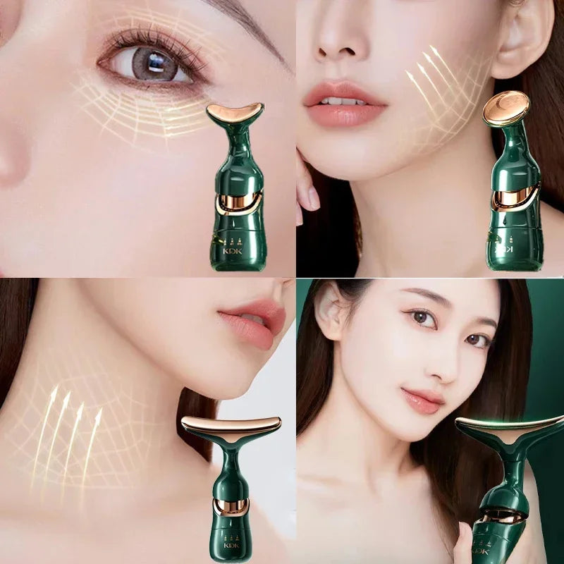 3 In 1 Facial Lifting Device Neck Facial Eye Massage Face Slimmer EMS Beauty Skin Tightening Wrinkle Anti Aging Face Massager - Kellylooks Shop