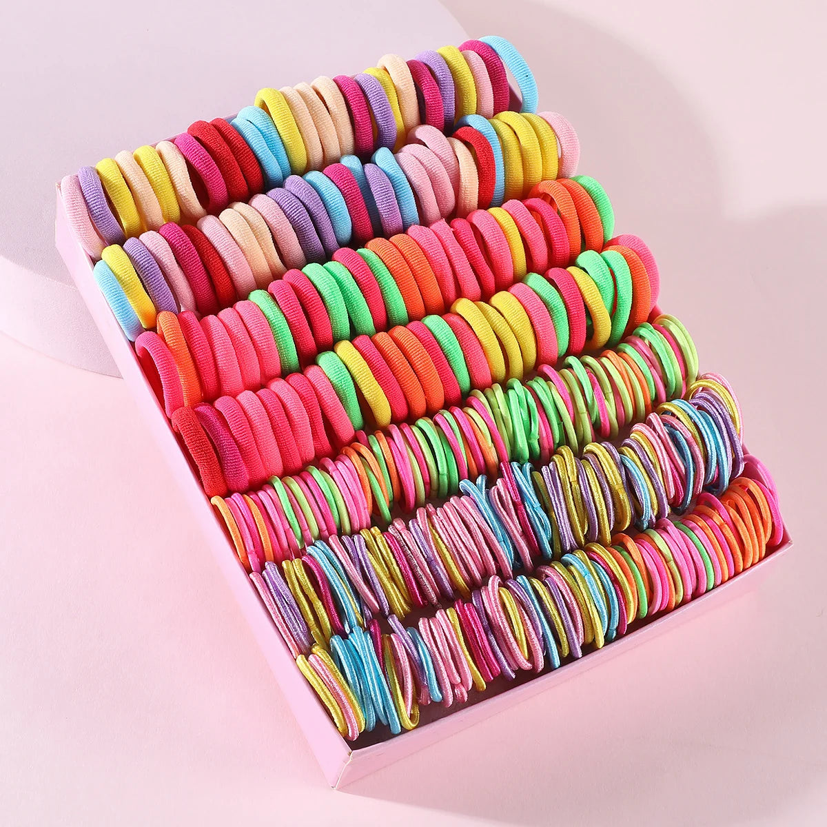 250/300Pcs Girls Colorful Hair Bands Set Nylon Elastic Rubber Band Children Ponytail Holder Scrunchies Kids Hair Accessories - kellylooksshop