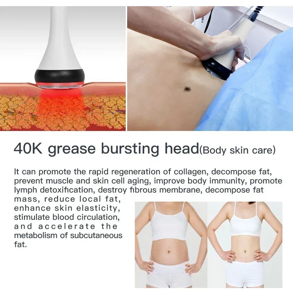 40K Ultrasonic Cavitation Machine radiofrecuencia corporal Facial Lifting Body Slimming Beauty skin Massage Weight Loss Machine