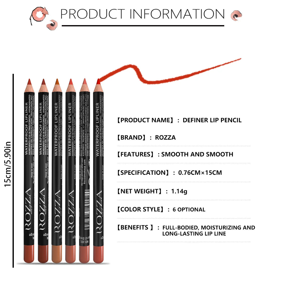 14 Color Nude Matte Lipstick Pencil Long-lasting Waterproof Lip Pencil High Pigmented Lip Liner Lip Makeup Tool - Kellylooks Shop
