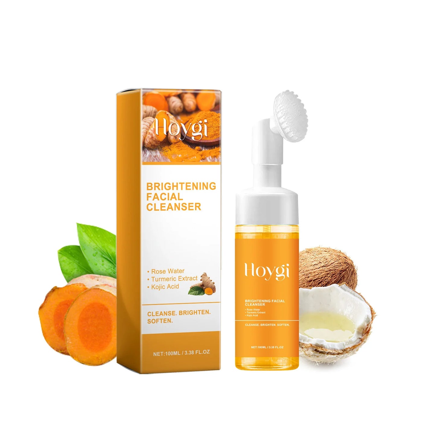Turmeric Cleanser Anti Acne Oil Control Blackhead Remover Skin Cleansing Brightening Rejuvenation Face Wash Foam Face Cleanser - Kellylooks Shop