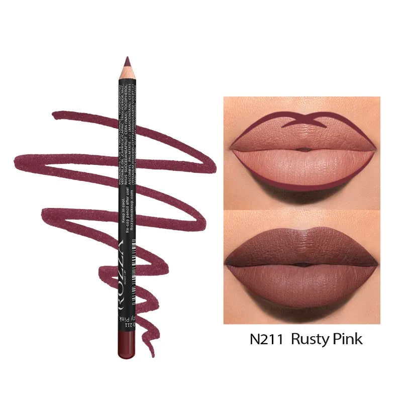 14 Color Nude Matte Lipstick Pencil Long-lasting Waterproof Lip Pencil High Pigmented Lip Liner Lip Makeup Tool - Kellylooks Shop