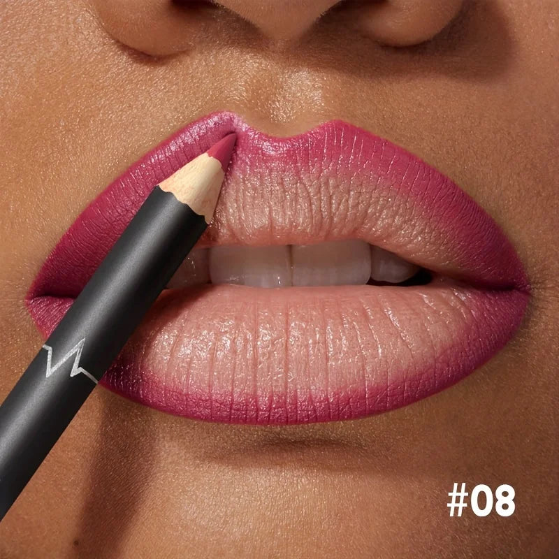 Waterproof Matte Lipliner Pencil Red Contour Tint Lipstick Long Lasting Non-stick Cup Moisturising Lips Makeup 12 Colors - kellylooksshop
