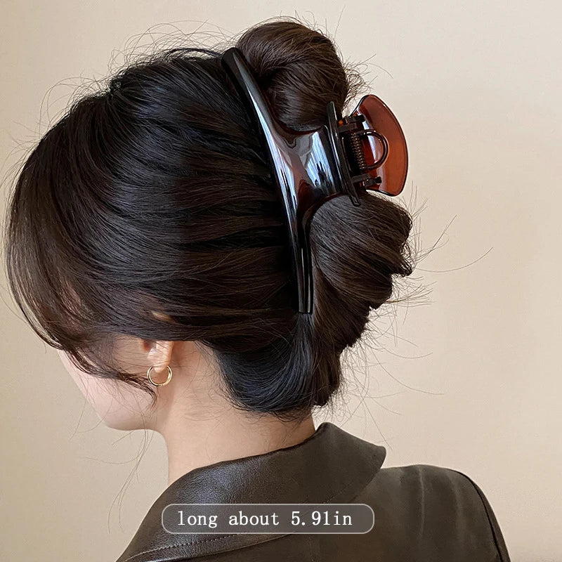 Elegant Solid 5.91in Large Hair Claw For Women Hair Ornament Long Thick Hair Hold Headband Claw Clip Hair Clip Hair Accessories - Kellylooks Shop