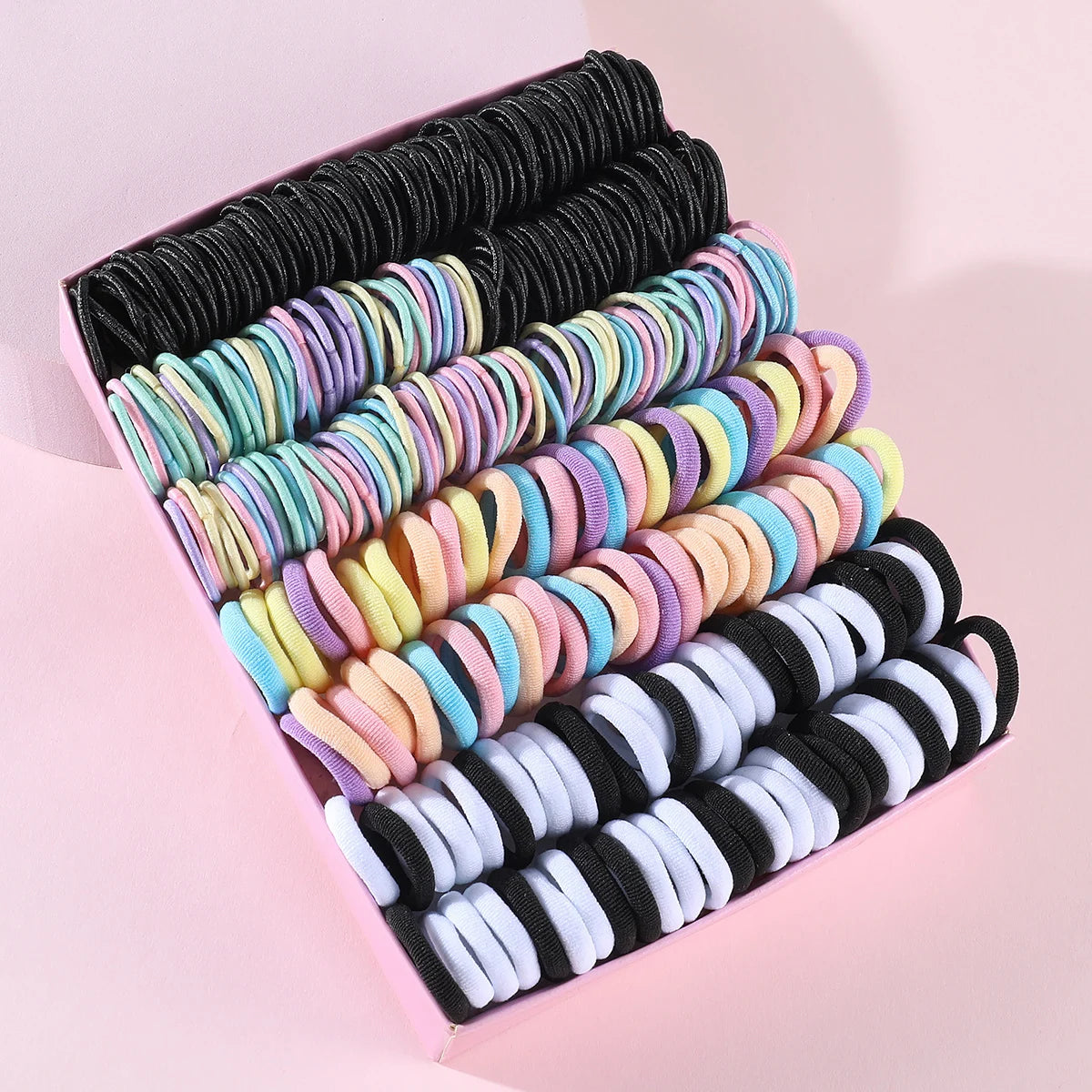 250/300Pcs Girls Colorful Hair Bands Set Nylon Elastic Rubber Band Children Ponytail Holder Scrunchies Kids Hair Accessories - kellylooksshop