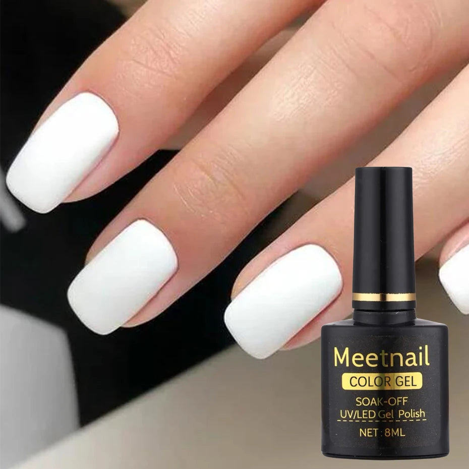 2Pcs Black White Nail Gel Polish Set 8Ml Semi Permanent Soak Off UV LED Varnish Manicure Tools Design DIY Charm Manicure Lacquer - kellylooksshop