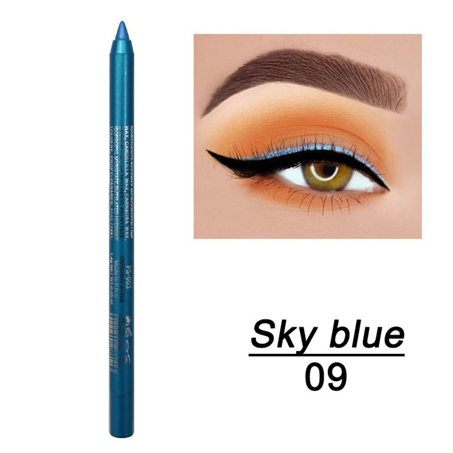 14-Color Colourful Eyeliner Pen, High Pigmented Pearly Shimmer Metallic Smokey Punk Gothic Style Eyeliner, Long Lasting Waterpro - kellylooksshop
