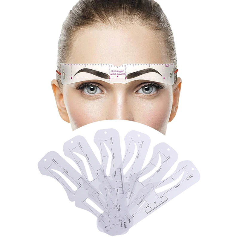 The New Fixed PVC Eyebrow Shaper Template Can Be Reused With High-quality Stickers For Elegant Eyebrow Makeup Tools 6PCS - Kellylooks Shop