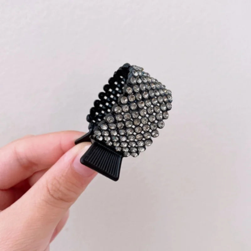 Fashion Pearl Rhinestone Metal Hair Clip Women Girls Mini High Ponytail Holder Crystal Hair Claws Elegant Party Headdress - Kellylooks Shop