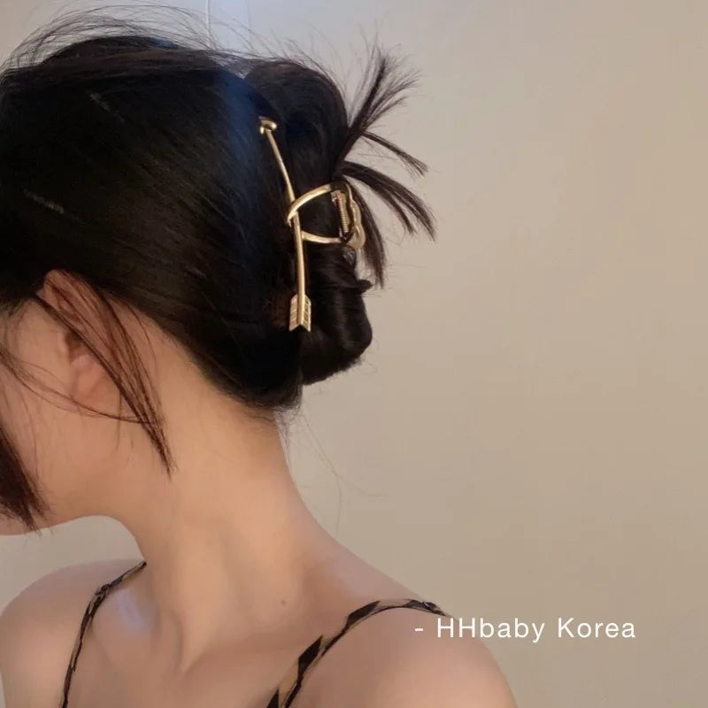 Fashion Elegant Gold Color S-shaped Metal Hairpins Hair Claw For Women Girls Korean Hair Clips Ponytail Clip Hair Accessories - Kellylooks Shop