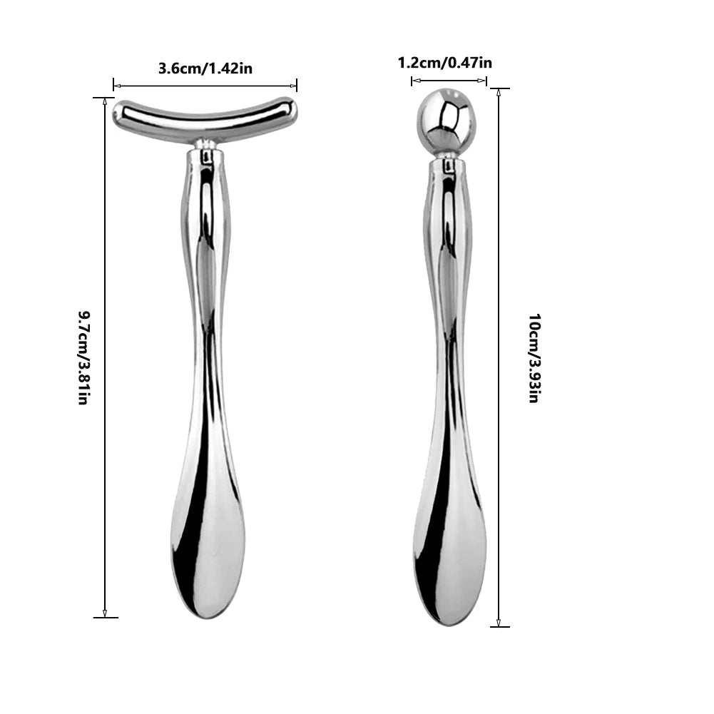 2in1 Mini Eye Massage Stick Face Lifting Massage Anti Cream Eye Pouch Dark Circles Spoon Applicator Facial Mixing Scoop Tool - Kellylooks Shop