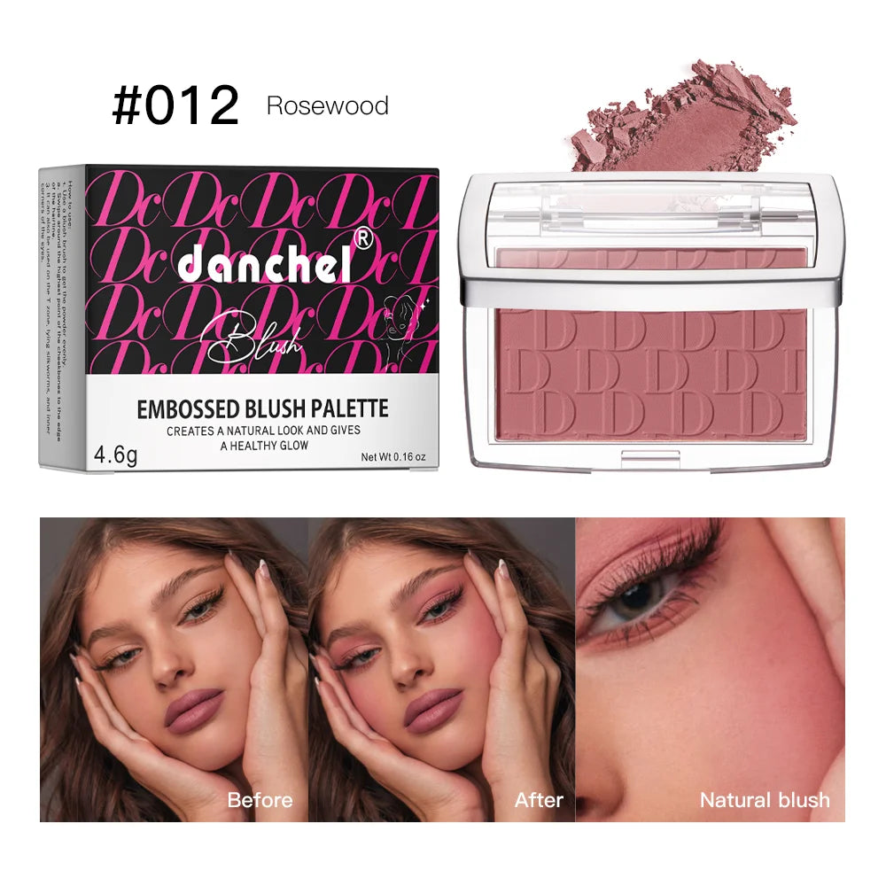 Hot Matte Embossed Blush Palette Rosy Blusher Facial Blush Powder High Pigmented Pink Coral Rouged For Cheeks Smooth Cosmetics - kellylooksshop