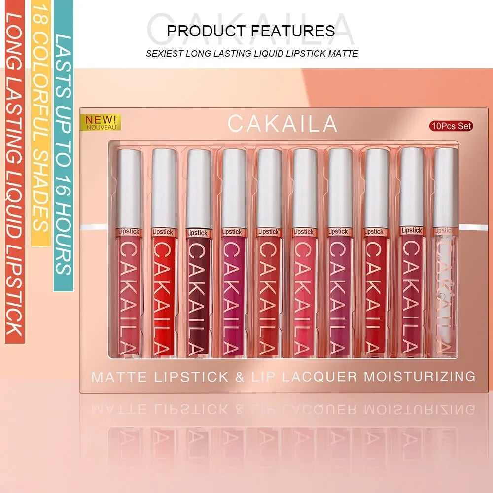 10/6 PCS Lipstick Set Matte Nude Liquid Lip Stain Makeup for women Non stick Cup Lip Gloss Waterproof Long lasting Cosmetics - kellylooksshop