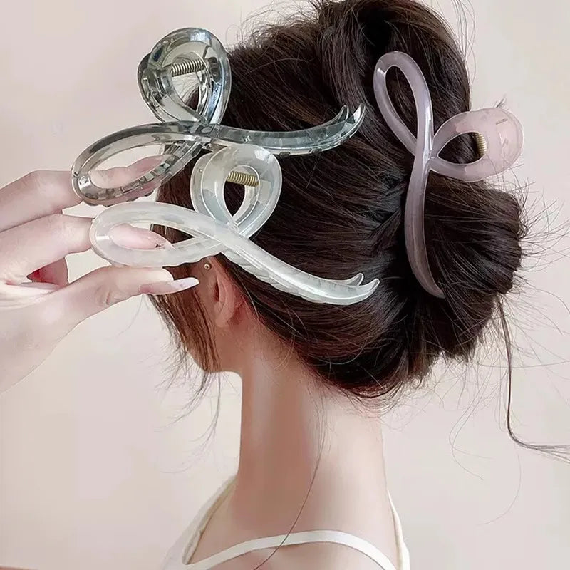 Elegant Jelly Color Bow Hair Claw For Women Girls Sweet Hair Ornament Back Headband Hair Clips Hairpin Fashion Hair Accessories - Kellylooks Shop