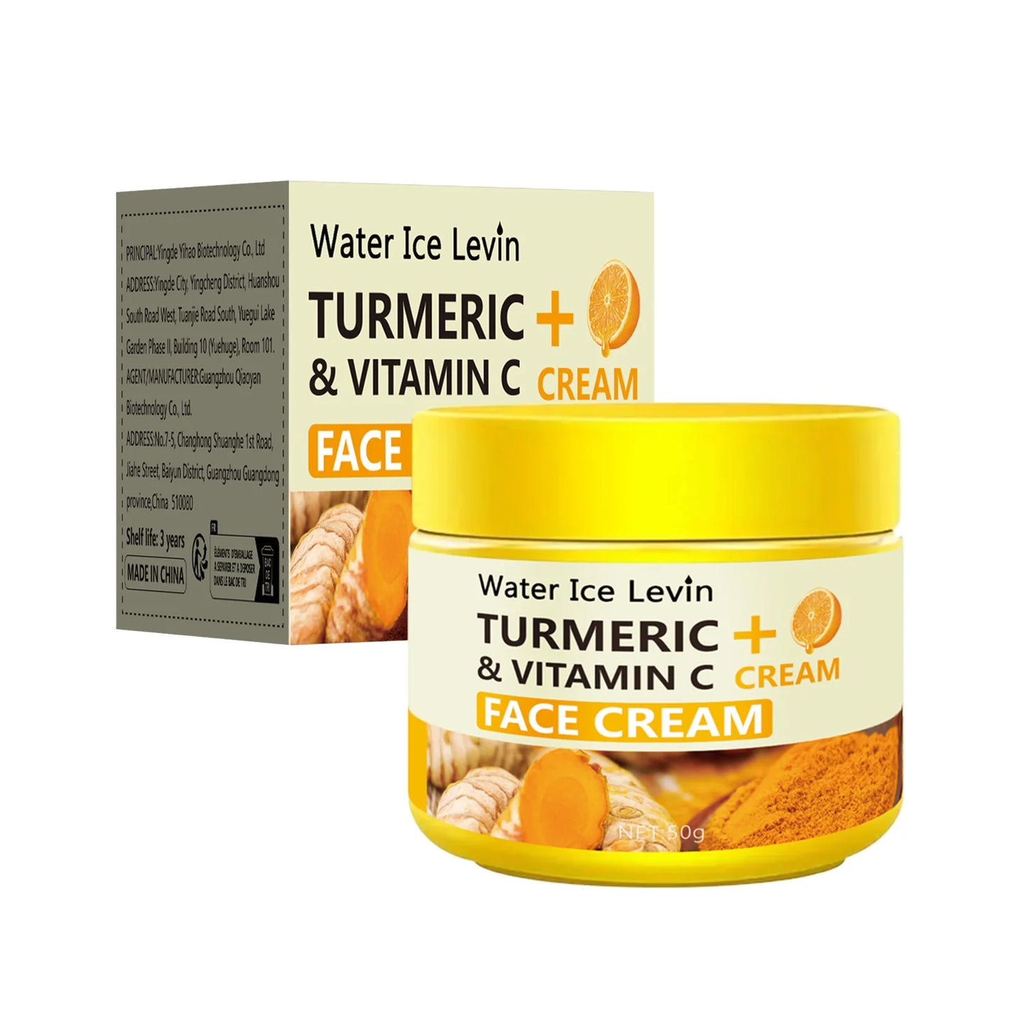 Turmeric Vitamin C Anti-Aging Cream Moisturizing Anti-Wrinkle Collagen Hyaluronic Acid Cream Skin Care Cosmetics 50g - Kellylooks Shop