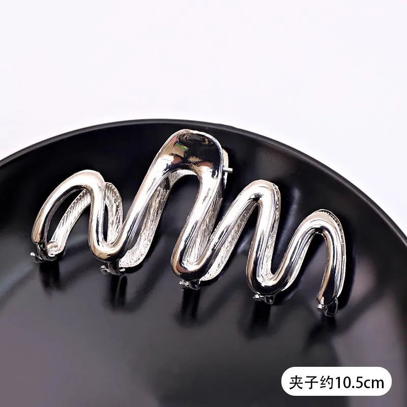 Vintage Silver Geometric Metal Hair Claw For Women Girls Long Hair Holder Headband Hair Claw Clip Fashion Hair Accessories - Kellylooks Shop