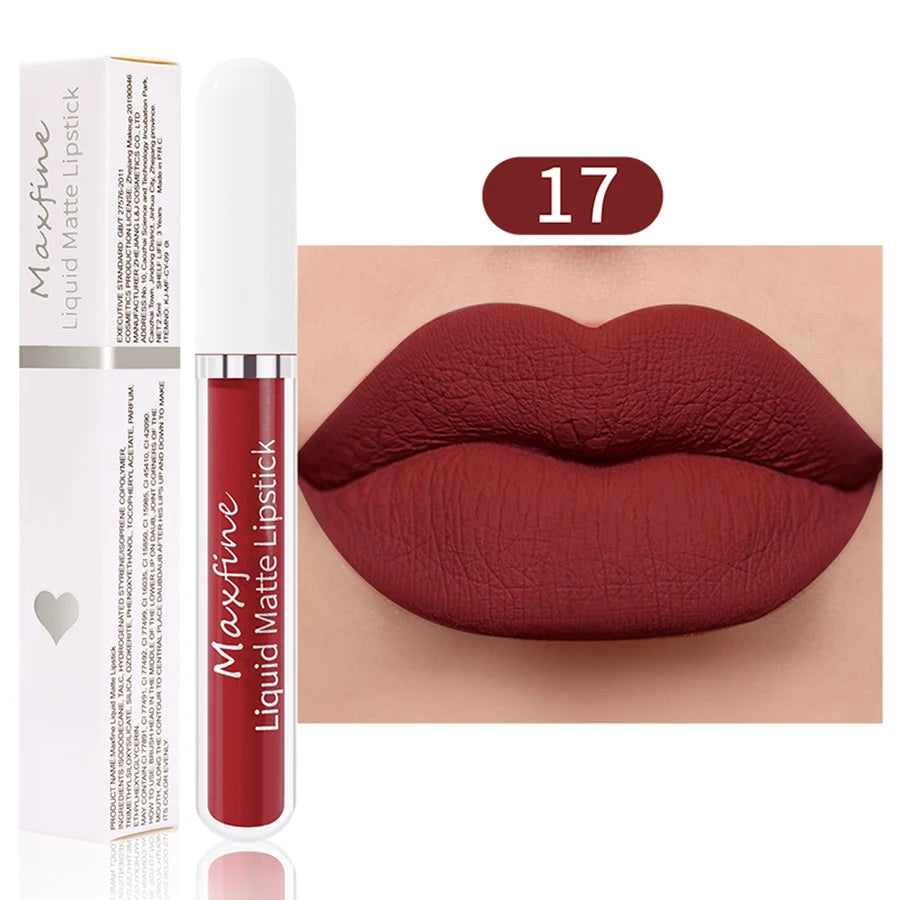 Matte Lipstick Long-Lasting Liquid Lipstick High Pigment Waterproof Velvet Lip Glaze Moisturizing Portable And Non Stick Cup - kellylooksshop