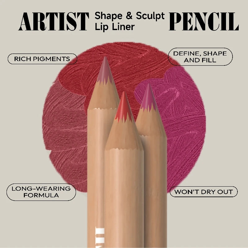 6pcs Face Secret Lip Liner Pencil Set,Ultra-Fine,Smooth Long Lasting Waterproof Matte Velvet,Brown Mixed Color - kellylooksshop