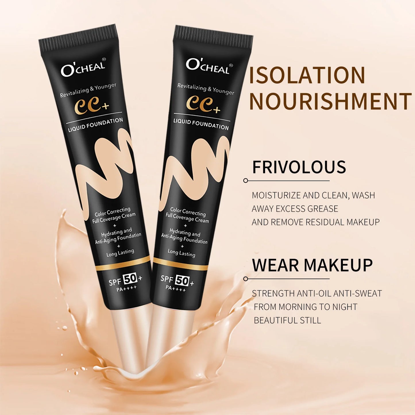 Ocheal 30g BB/CC sunscreen Cream SPF 50/PA+++ Facial Liquid Foundation Cream Anti-Aging Long Lasting Full Coverage Cream Powder - kellylooksshop