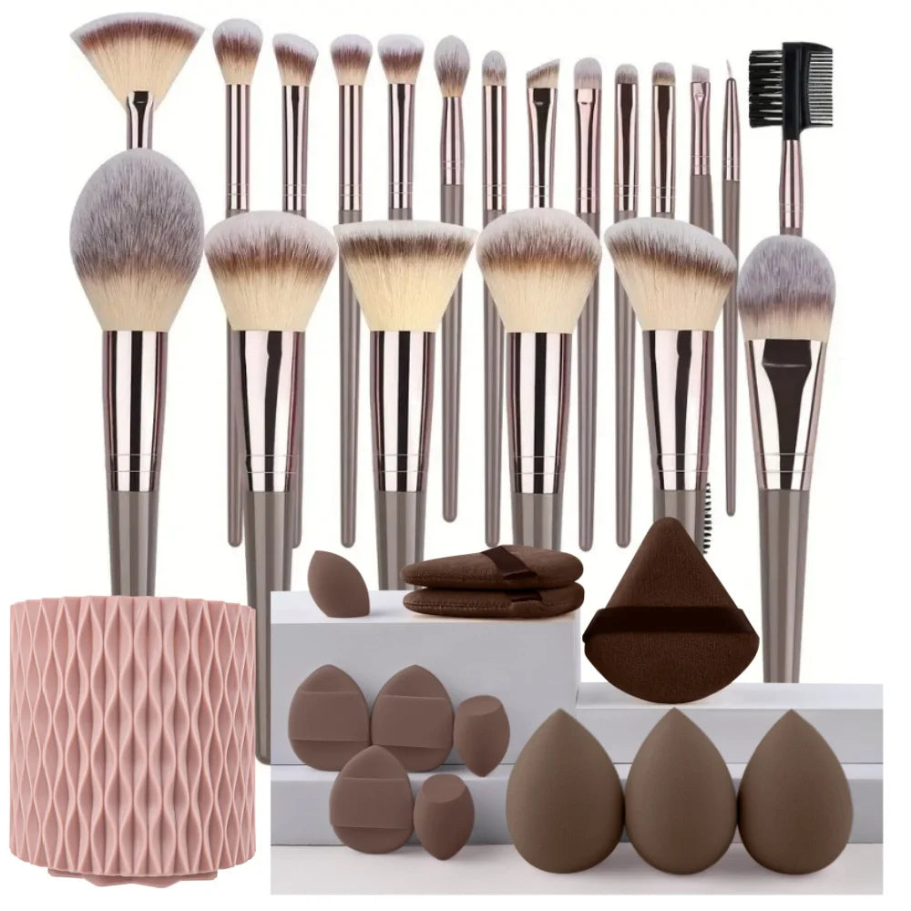 3-20PCS Makeup Brushes Set Eyeshadow Fluffy Foundation Concealer Blush Highlighter Storage Box Female Cosmetics Beauty Tools - kellylooksshop
