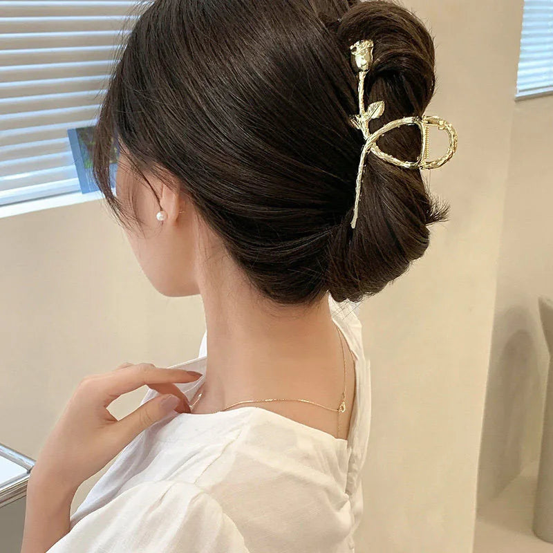 Fashion Elegant Gold Color S-shaped Metal Hairpins Hair Claw For Women Girls Korean Hair Clips Ponytail Clip Hair Accessories - Kellylooks Shop