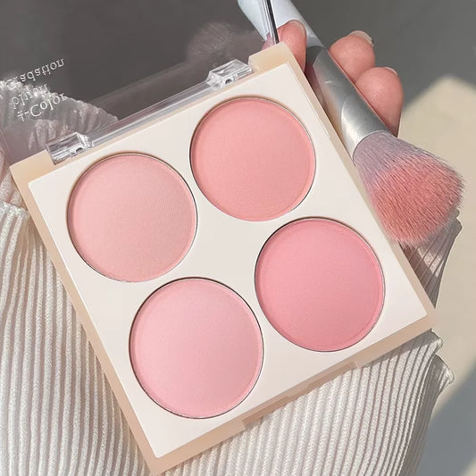 Vibrant Girl Ice Cream Four-Color Blush; Brightening, Natural Bare Makeup Effect, Pigmented, Matte, Fine Texture - kellylooksshop