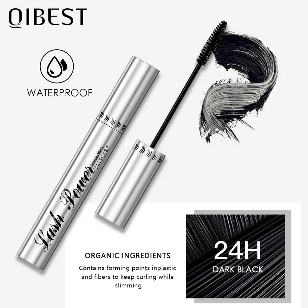 QIBEST Black Mascara 4D Volume Waterproof Lash Eyelashes Extension Lengthening Eyelashes Liquid Rimel Mascara Cosmetics Makeup - kellylooksshop