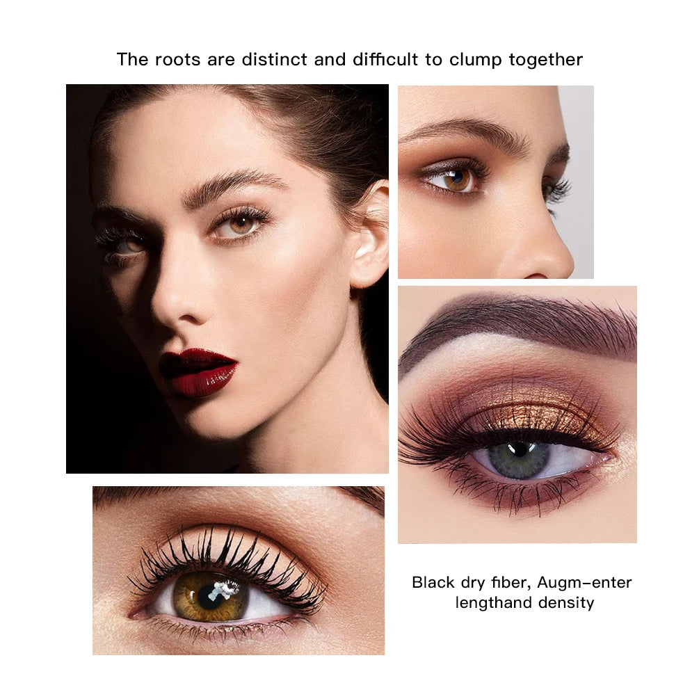 QIBEST Black Mascara 4D Volume Waterproof Lash Eyelashes Extension Lengthening Eyelashes Liquid Rimel Mascara Cosmetics Makeup - kellylooksshop