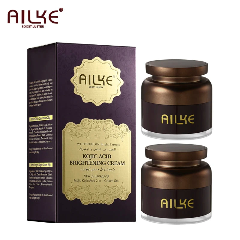 AILKE Remove Dark Spots Freckle Whitening Face Care Cream Set, With Kojic Acid Spf Uva & Uvb, Sunscreen Facial Skin Moisturizer - Kellylooks Shop
