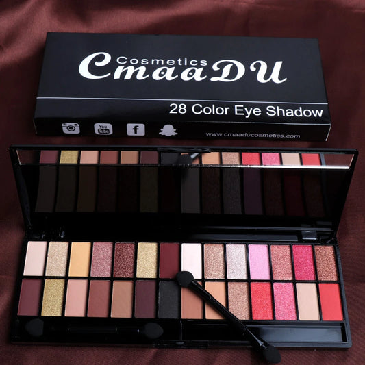 Makeup 28 Color Nude Eye Shadow Pallette Waterproof Eyeshadow Palette Lasting Make Up Brush Eyeshadow Palette Cosmetics TSLM1 - Kellylooks Shop