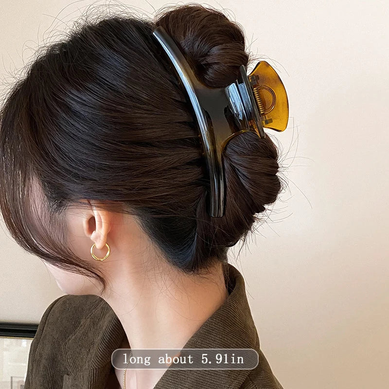 Elegant Solid 5.91in Large Hair Claw For Women Hair Ornament Long Thick Hair Hold Headband Claw Clip Hair Clip Hair Accessories - Kellylooks Shop
