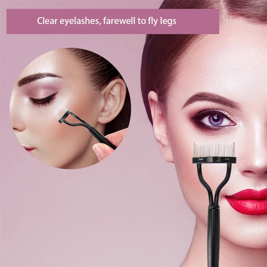 Dual Color Handle Curling Eyelash Clip Artificial Eyelash Assistant Eyebrow Trimmer Steel Needle Portable - Kellylooks Shop