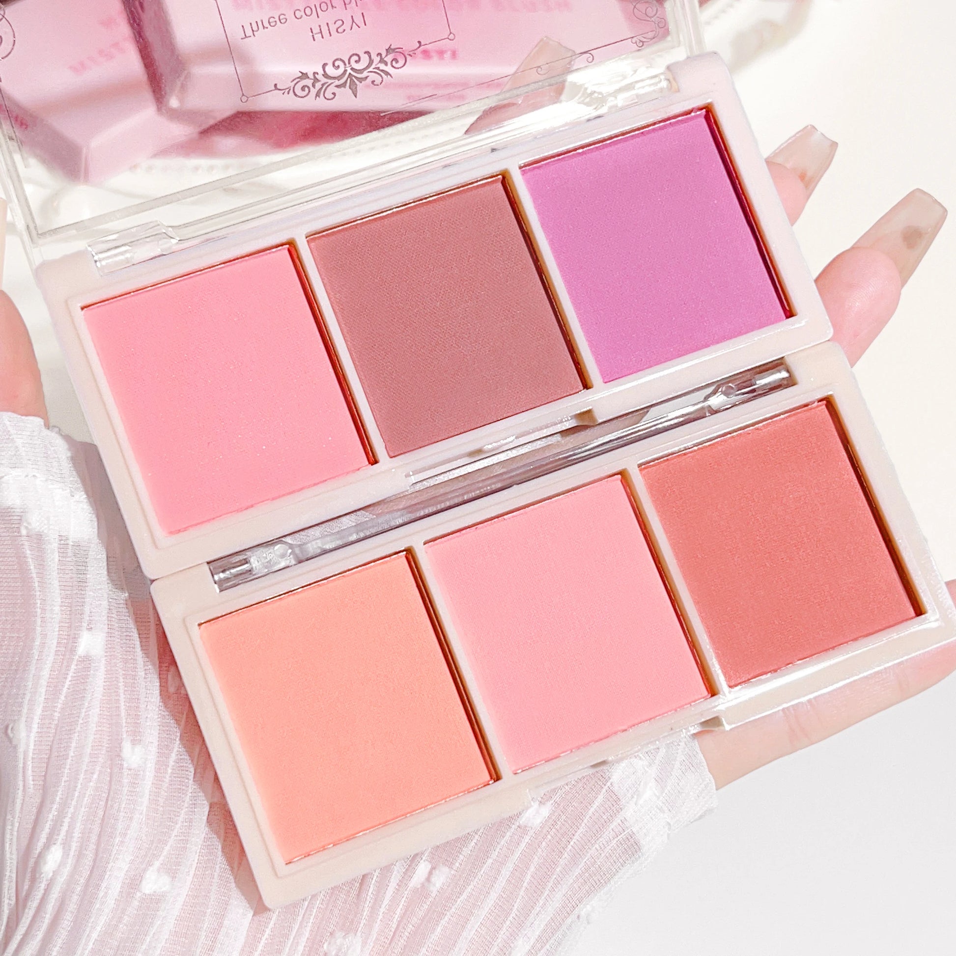 HISYI three-color blush natural color rendering delicate non-flying powder matte rouge holding makeup clear vitality girl blush - kellylooksshop