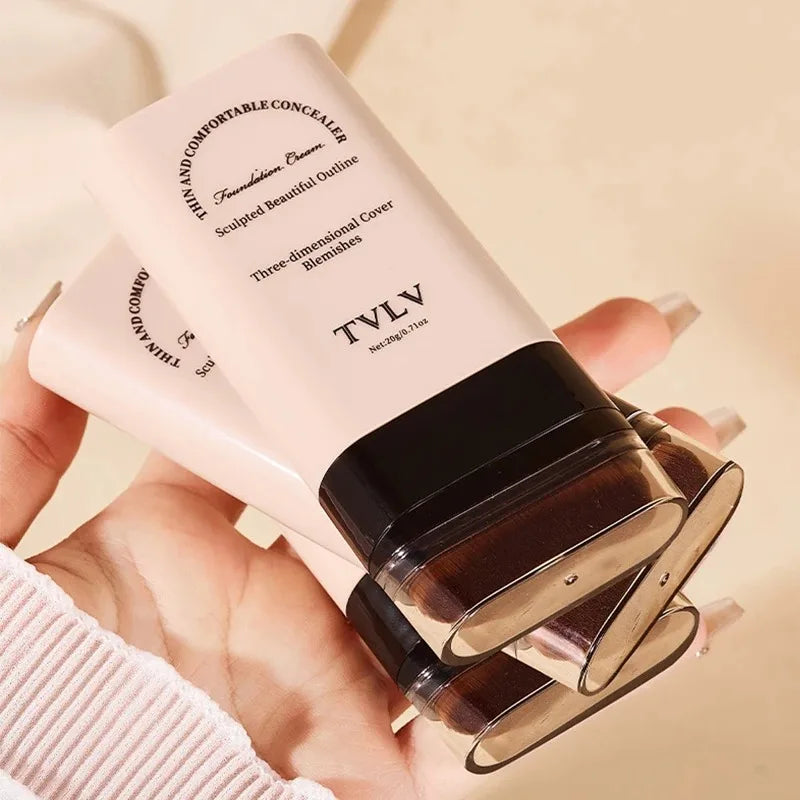 TVLV eraser foundation make-up stick 20g,with brush to brighten skin liquid foundation,non-marking,long-lasting makeup concealer - kellylooksshop