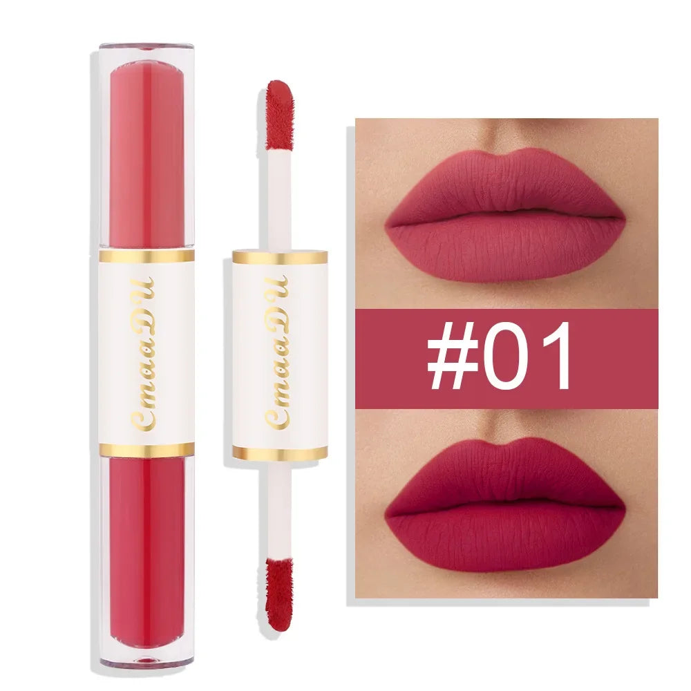 5 In 1 Matte Lipstick Kit Combo Strip Velvet Sexy Red Lip Tint Non-stick Cup Lip Gloss Lip Oil Makeup Lips Cosmetic Set - kellylooksshop