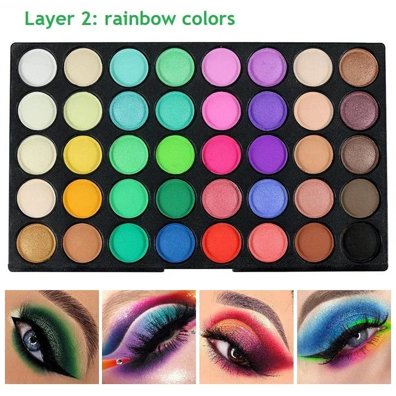120 Color Eye Makeup Waterproof Make up Nude Eye Shadow Palette Glitter Matte Pigmented Powder Pressed Shine Eyeshadow Cosmetic - kellylooksshop