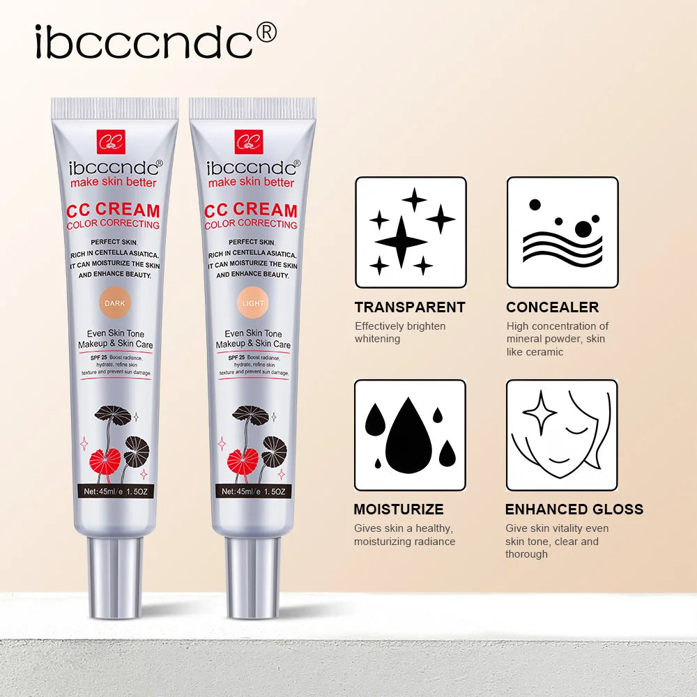 Moisturizing Correcting CC Cream Waterproof Anti-sweat Makeup Before Concealer Lasting Women Makeup Protect Skin erborian Make - Kellylooks Shop