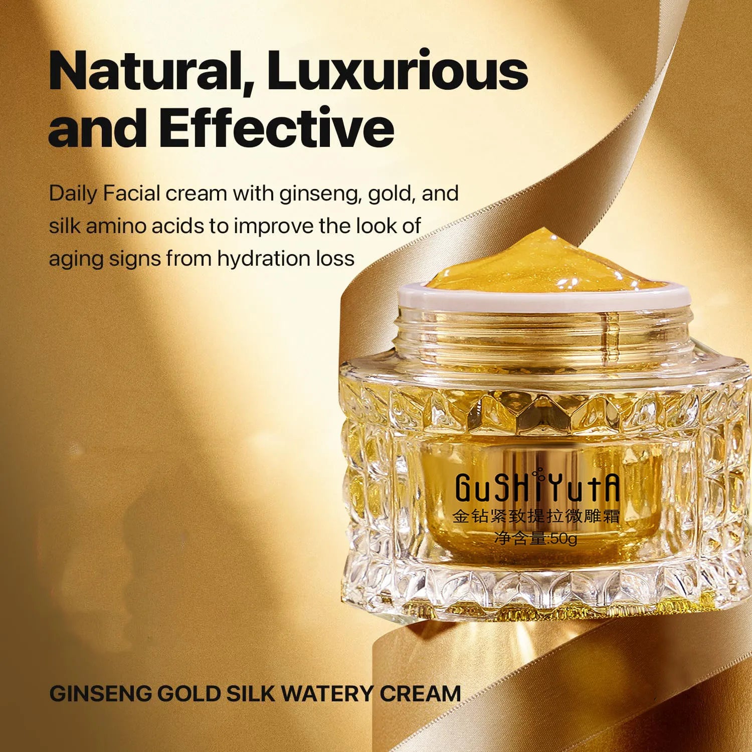 Nature Ginseng Gold Silk Watery Cream Gold Premium Skin Care,Anti-Aging Moisturizer for Skin, Wrinkle Care with Ginseng Saponins - Kellylooks Shop