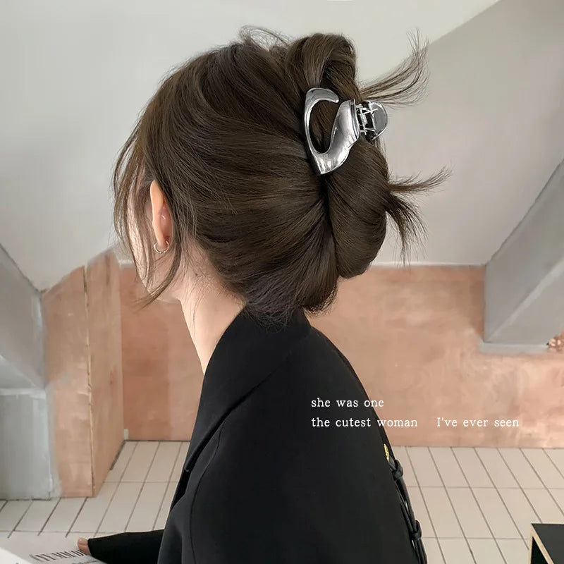 Fashion Elegant Gold Color S-shaped Metal Hairpins Hair Claw For Women Girls Korean Hair Clips Ponytail Clip Hair Accessories - Kellylooks Shop