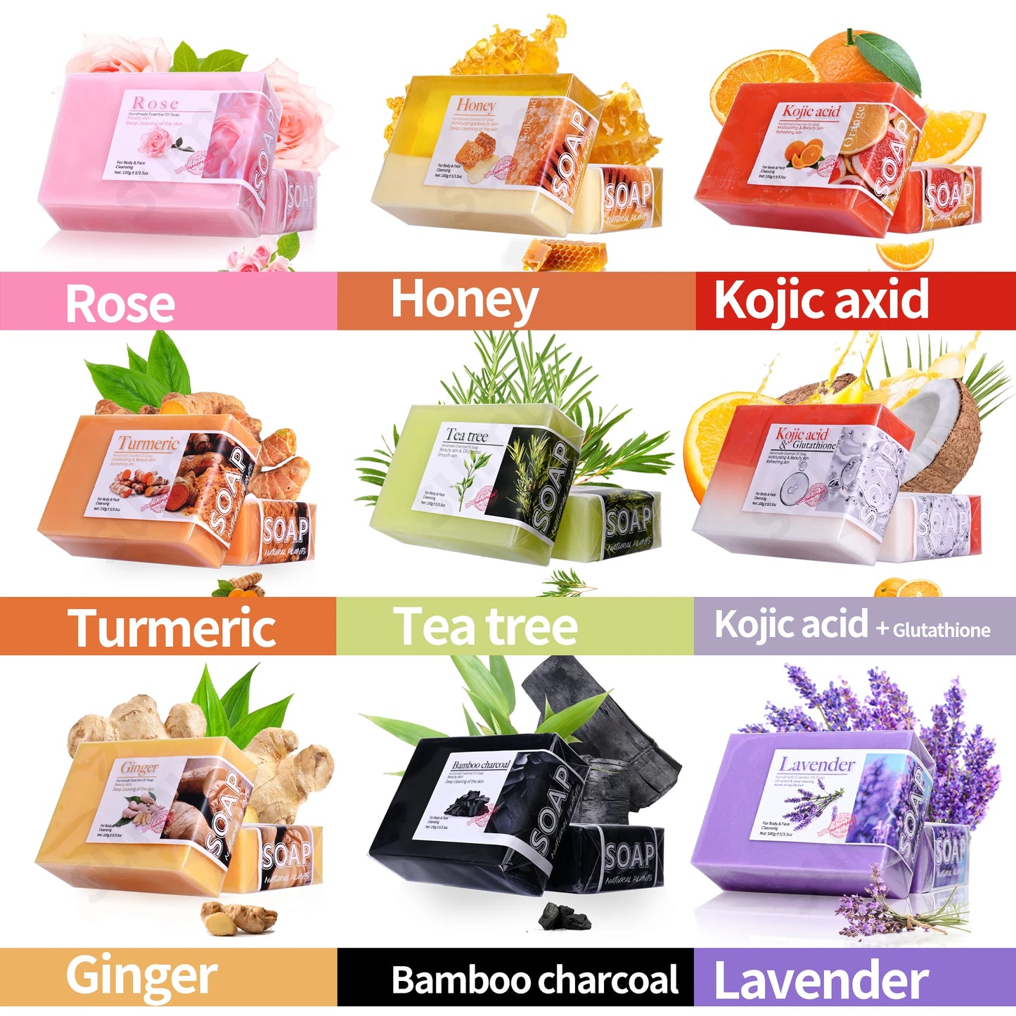 Natural Organic Lavender Essential Oil Soap Handmade Soap for Cleansing, Refreshing, Oil Control, Bath Soap - Kellylooks Shop