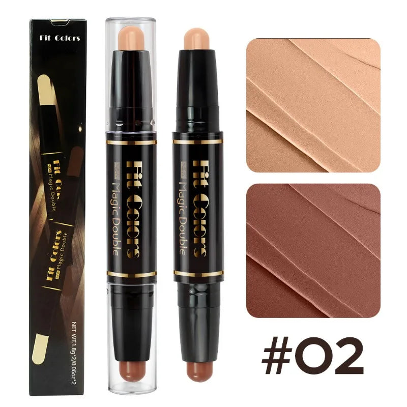 Dual-end Highlighter Concealer Stick Contour Shadow Smear Pen Brighten Face Body Nose Shadow Multi-functional Contouring Sticks - kellylooksshop